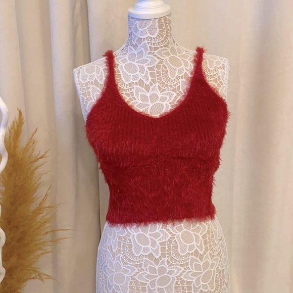 Akira fuzzy crop top great for holidays - Picture 1 of 4